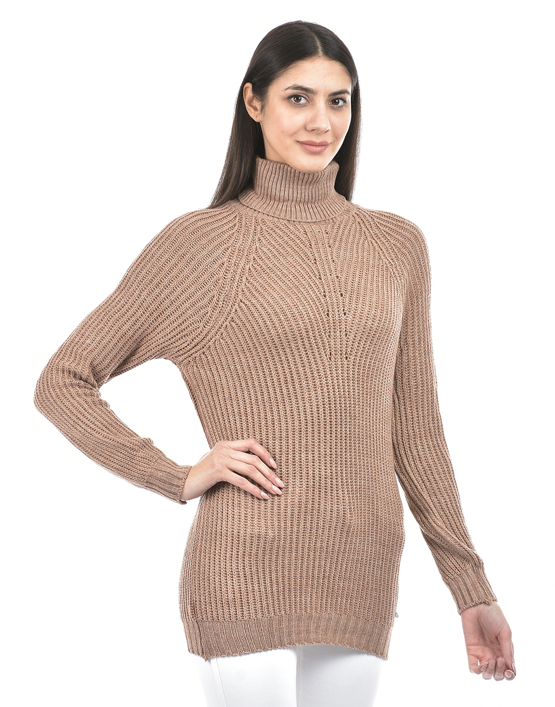 Numero Uno Women Self Design Brown Sweater